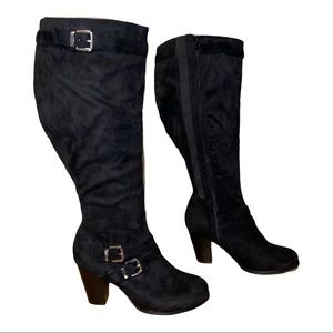 Torrid Black Faux Suede Knee High Boots | 10.5W